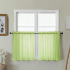 Gwine Short Kitchen Sheer Curtains 24 Inch Length by Gwine