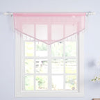 Molaxhome Swag Curtain 51 inch Length Rod Pocket Scalloped Curtain Valance - Image 3