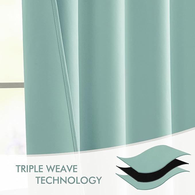 MIULEE Aqua Back Tab Blackout Curtains 84 Inch Length 2 Panels Set - Image 7