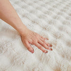Creamy White Rabbit Plush Rug 2'x3', Fluffy Faux Fur Shaggy Area Rug - Image 5