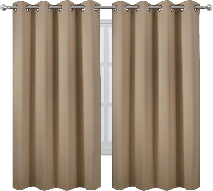 LEMOMO Natural Blackout Curtains 66 x 63 Inch Length/Set of 2 Curtain - Image 2