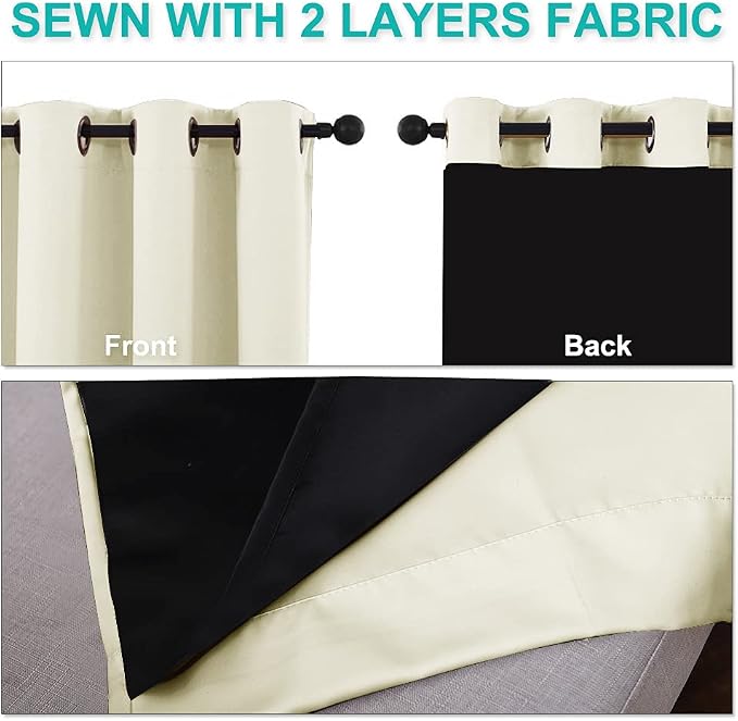NICETOWN Living Room Completely Shaded Draperies, Privacy Protection & Noise - Image 5