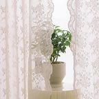 YJ YANJUN Vintage Lace Curtains 63 Inch Length 2 Panels Set Cute Floral Designs by YJYANJUN
