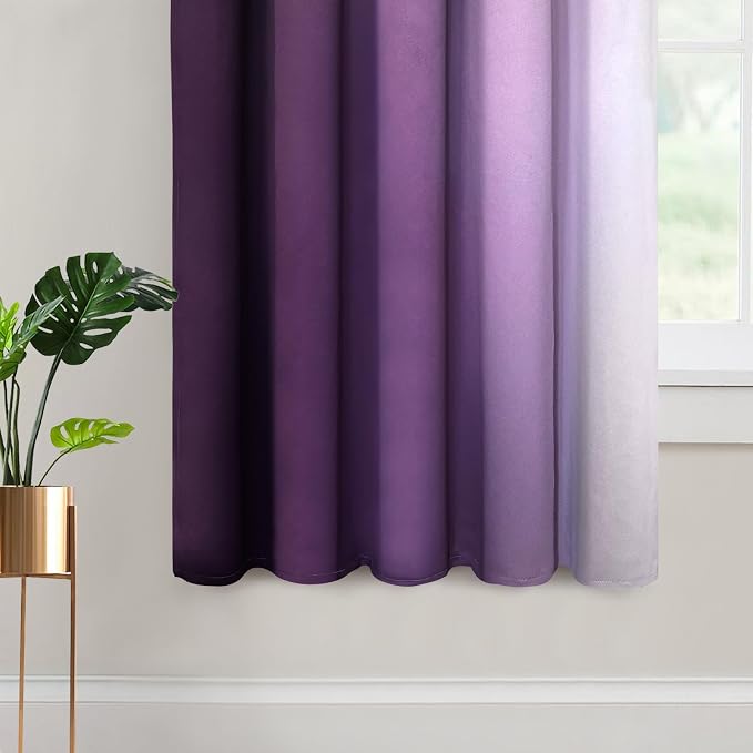 Yakamok Thermal Insulated Ombre Curtains 63 Inch Length 2 Panels, Room - Image 4