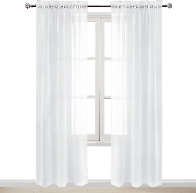 DWCN White Sheer Curtains 90 inches Long - Image 9