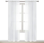DWCN White Sheer Curtains 90 inches Long - Image 9