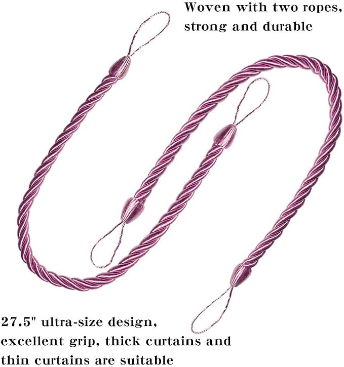 BEL AVENIR Curtain Rope Tiebacks, Drapery Rope Holdbacks - Image 3