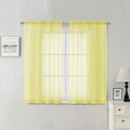 Lecloud Goose Yellow Sheer Curtains 54 Inch Length 2 Panels, Voile Light by Lecloud