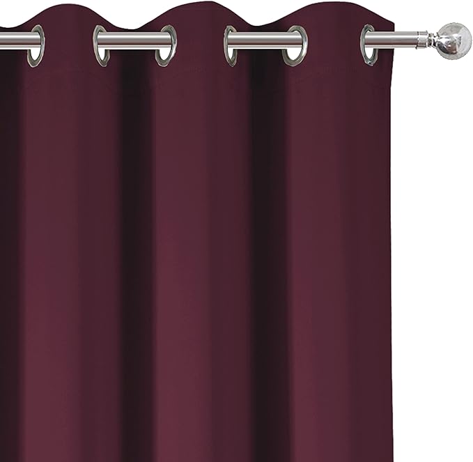 LEMOMO Burgundy Red Thermal Blackout Curtains/42 x 84 Inch/Set of 2 Panels Room - Image 7