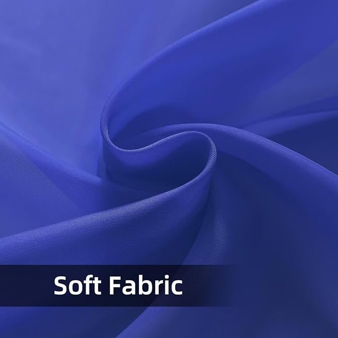 Youleyar Solid Sheer Rod Pocket Curtain Voile Draperies 2 Panels White Beige - Image 7