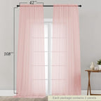 Extra Long Sheer Blush Curtains - Image 2