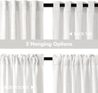 MIULEE White Curtains 24 Inch Length 2 Panels, Soft Thick Linen Textured Semi - Image 5