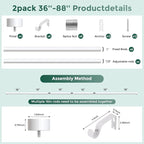 VOIIY 2 Pack Curtain Rods for Windows 48 to 84 Inch, Modern Adjustable Heavy - Image 8