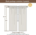 Chyhomenyc Black Sheer Curtains 90 Inches Long 2 Panels, Light Filtering Black - Image 2