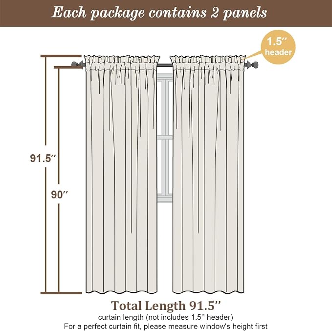 Chyhomenyc Charcoal Grey Sheer Curtains 90 Inch Length 2 Panels Set, Light - Image 4