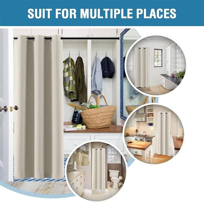 H.VERSAILTEX Doorway Curtain Blackout Closet Door Curtain Room Divider Window - Image 5