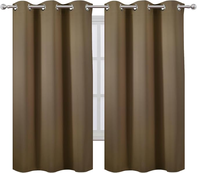 LEMOMO Brown Thermal Blackout Curtains/38 x 63 Inch/Set of 2 Panels Room - Image 2