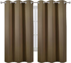 LEMOMO Blackout Curtains 42 x 63 inch/Brown Curtains Set of 2 Panels/Thermal - Image 2