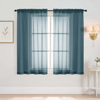 Window Sheer Curtains 54 inch Length, Soft Airy Light Filtering Sheer Curtain 2 by Home