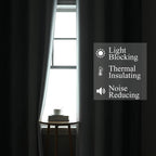 Estelar Textiler Grey and Greyish White Blackout Curtains 54 Inch Length - Image 3