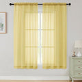 Sheer Curtains 63 Inch Length 2 Panels Set by WelvetBLK