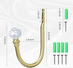 Hion Curtain Holdbacks Gold 2pcs, Curtain Tiebacks Wall Mounted Curtain Hooks - Image 2