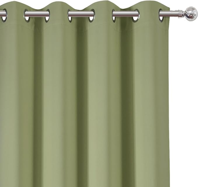 LEMOMO Sage Green Thermal Blackout Curtains/52 x 72 Inch/Set of 2 Panels Room - Image 6
