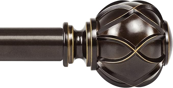 KAMANINA 1 Inch Curtain Rod Telescoping Single Drapery Rod 36 to 72 Inches by KAMANINA