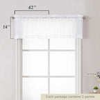 White Valances for Windows, Modern Solid Mini Small Window Curtains for Cafe - Image 2