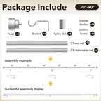 IFELS Heavy Duty Curtain Rods for Windows 48 to 84 Inch, 1 Inch Silver Curtain - Image 6