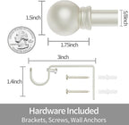 Thestoa Nickel Curtain Rods for Windows 48 to 84-92 Inch, Stainless Steel Long - Image 3