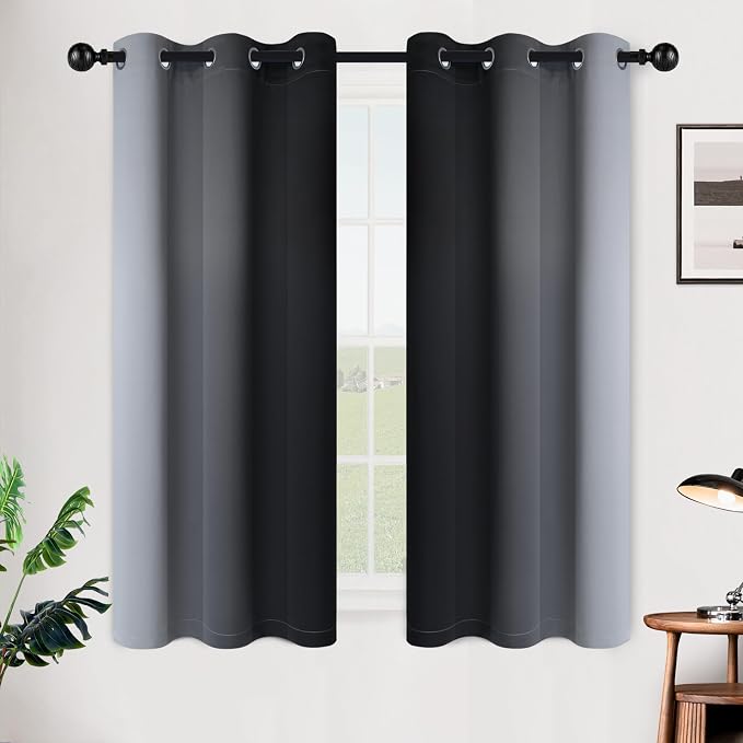 SimpleHome Ombre Room Darkening Curtains 54 inches Length - Image 2