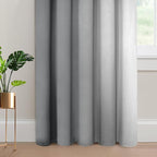 Yakamok 84 Inch Length Gray and Greyish White Gradient Color Ombre Curtains - Image 4
