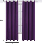 LEMOMO Purple Thermal Blackout Curtains/52 x 108 Inch/Set of 2 Panels Room - Image 10