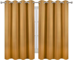 LEMOMO Mustard Yellow Thermal Blackout Curtains/52 x 54 Inch/Set of 2 Panels - Image 2
