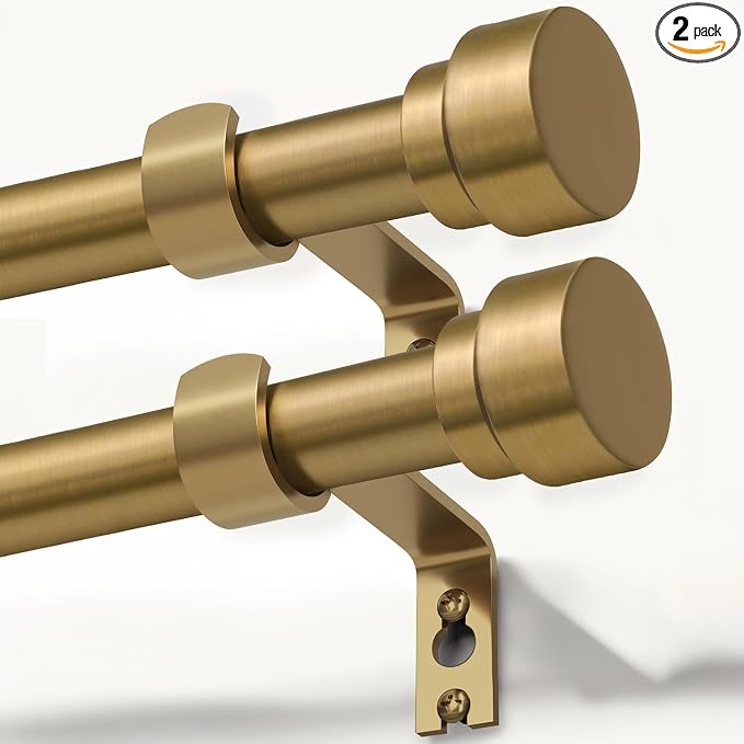 Lootkell 2 Pack Warm Gold Curtain Rods by Unknown