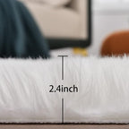 ORINOVA White Faux Sheepskin Shag Fur Runner Rugs - Image 2