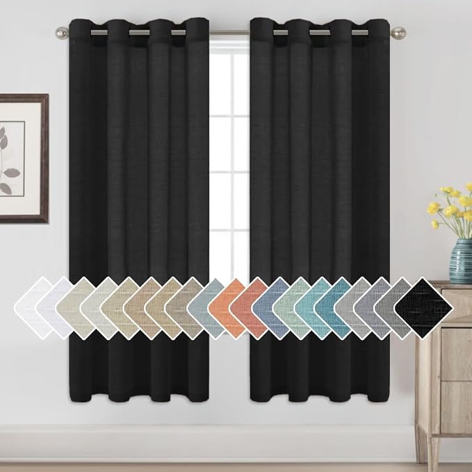 H.VERSAILTEX Linen Curtains Natural Blended Curtain Panels by HVERSAILTEX