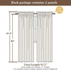 Chyhomenyc Sheer Taupe Curtains 90 inches Long 2 Panels, Light Filtering Soft - Image 4