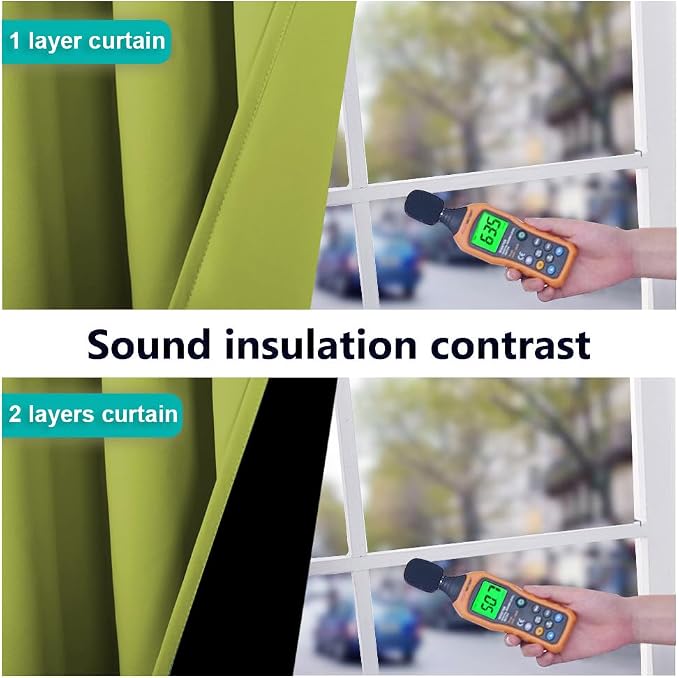 NICETOWN Full Shading Curtains for Windows, Fresh Green, 62 inches W x 95 - Image 4