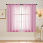 Light Pink Window Sheer Curtains 54 inch Length, Soft Airy Light Filtering by Home