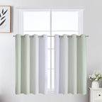 Estelar Textiler Sage Green and Greyish White Ombre Short Blackout Cafe by ESTELARTEXTILER