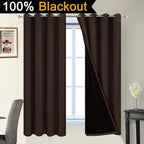 Yakamok Blackout Curtains 63 Inches Long, 2 Thick Layers Grommet Top Thermal - Image 2