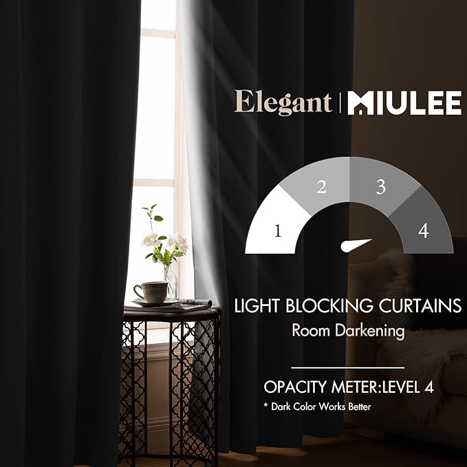MIULEE Blackout Curtains 84 inch Long 2 Panels Burg Room Darkening Thermal - Image 2