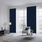 CUCRAF Navy Blue Blackout Curtains 45 inch Length 2 Panels Set, Rod Pocket Room - Image 8