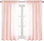 DWCN Blush Pink Sheer Curtains Semi Transparent Voile Rod Pocket Curtains - Image 9