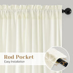 HOMEIDEAS Non-See-Through Cream Yellow Privacy Sheer Curtains, 52 X 96 Inches - Image 5
