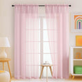 Blush Pink Sheer Curtains 84 Inches Long 2 Panels, Elegant Airy Transparent by Home