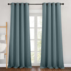NICETOWN Greyish Blue Curtains 102 inches Long, Grommet Thermal Insulated Solid by NICETOWN