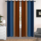 Yakamok Blackout Ombre Dark Blue and Burnt Orange Curtains-Gradient Room by Yakamok
